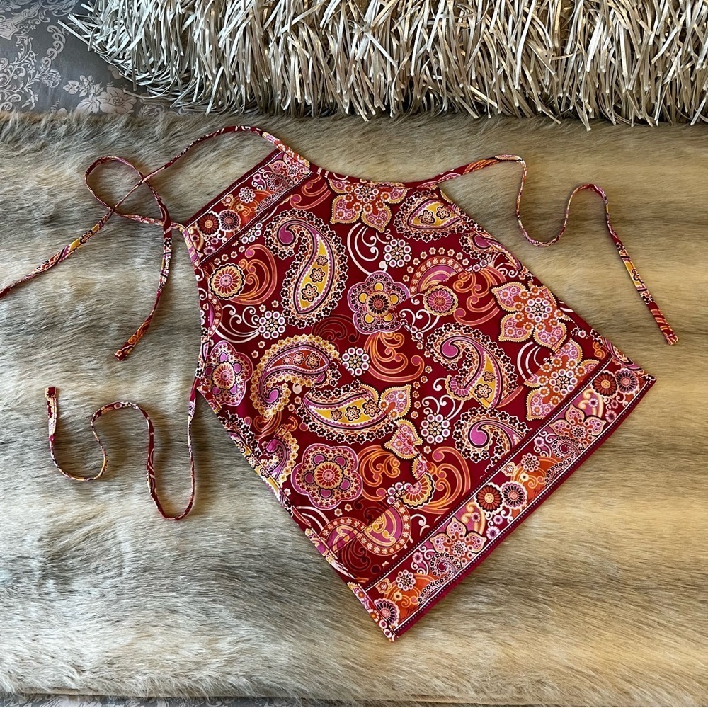 VERA BRADLEY Raspberry Fizz 2008 Child’s Apron Orange Red Paisley Y2K Cooking